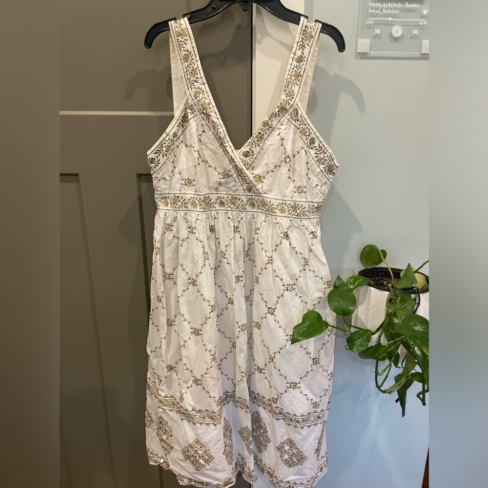 MICHAEL KORS gold and white dress